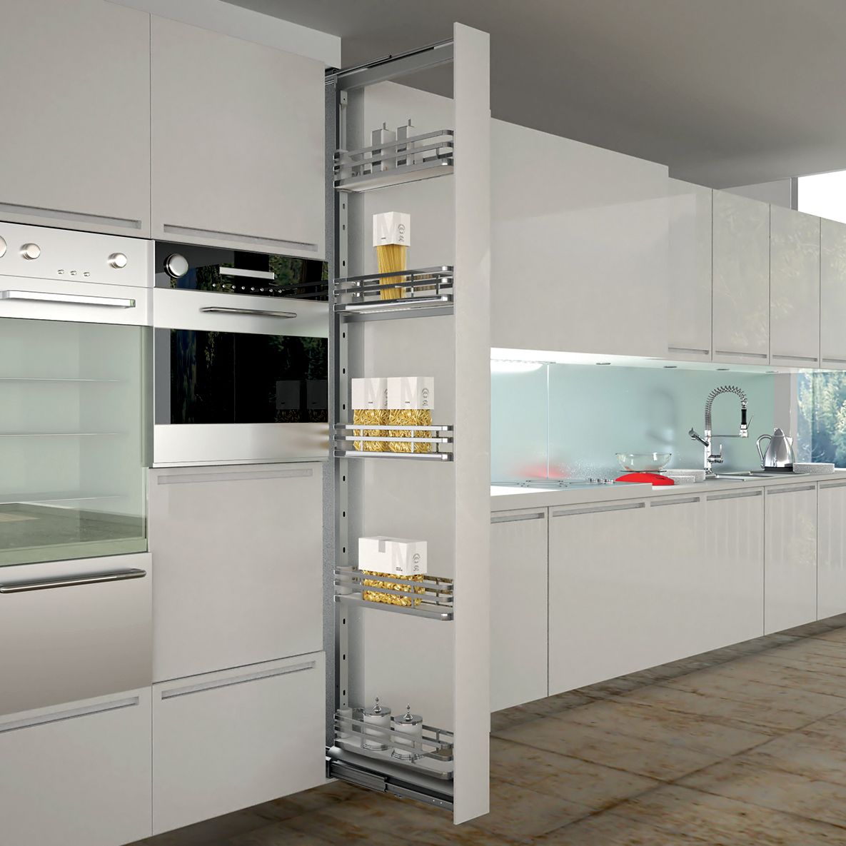 2 Tiroirs Coulissants Pour Placard - Acier Carbone, 40x23x11 Cm - Charge Max 40 Kg - Pour Cuisine/salle De Bain